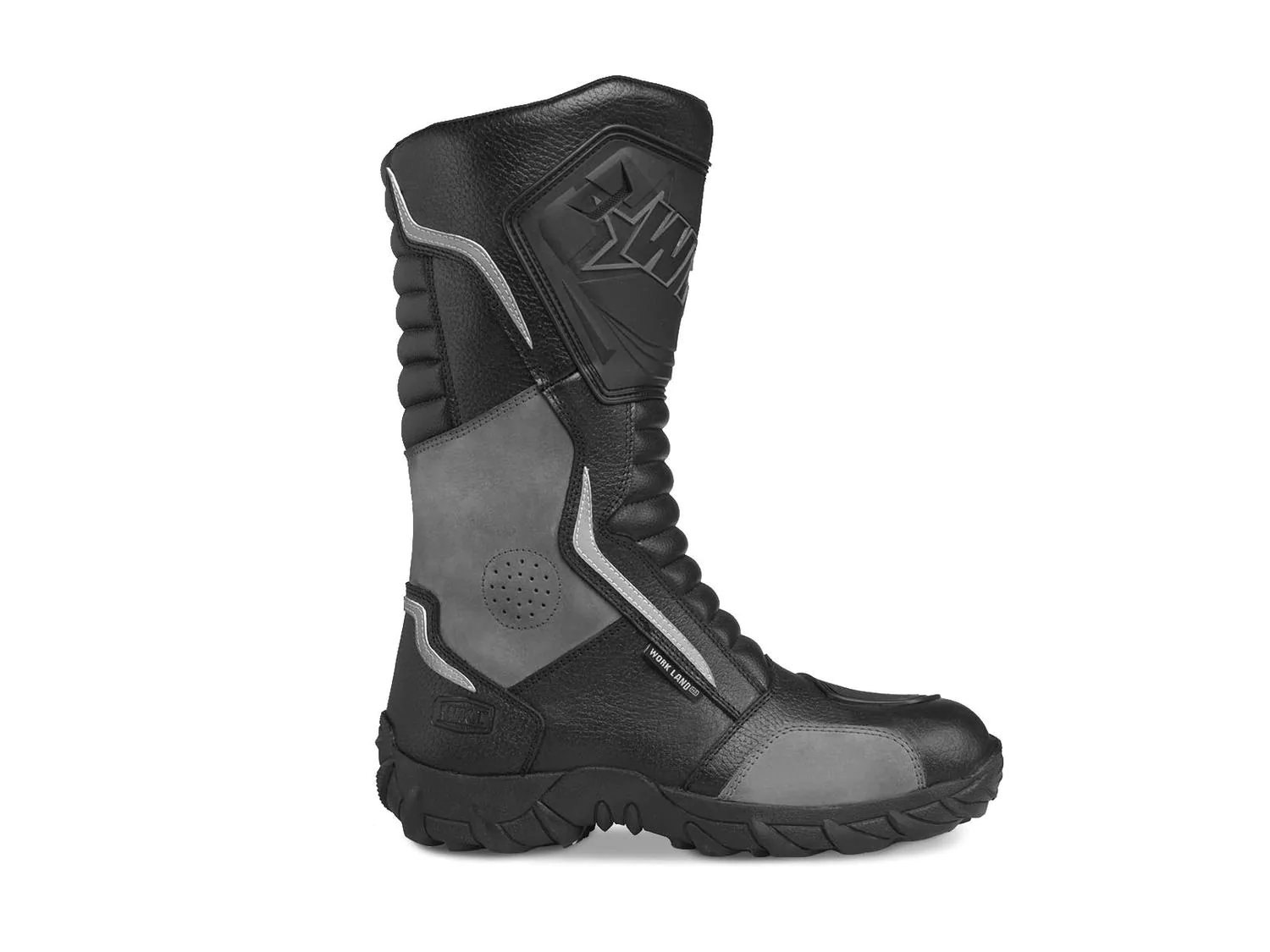 Bota motociclista WKL Biker para caballero Mod.76227 Negro Gris Flother / Bisonte - Imagen 2