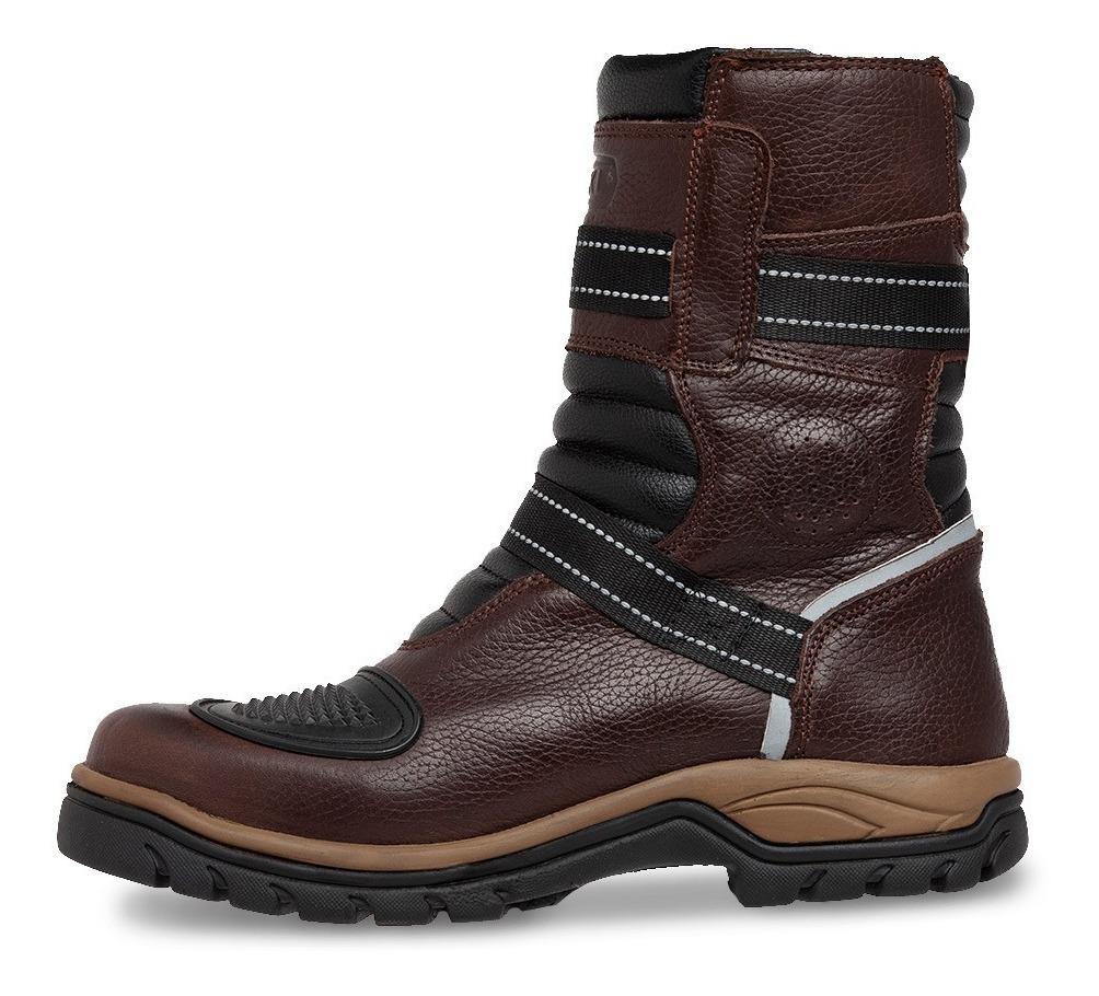 Bota motociclista WKL Biker para dama Mod.77411 Chocolate Flother / Bisonte - Imagen 3