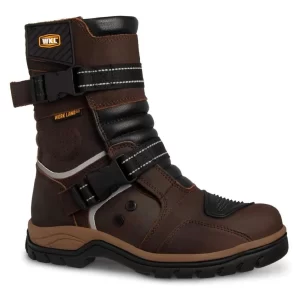 Bota motociclista WKL Biker para caballero Mod.77411 Chocolate Graso