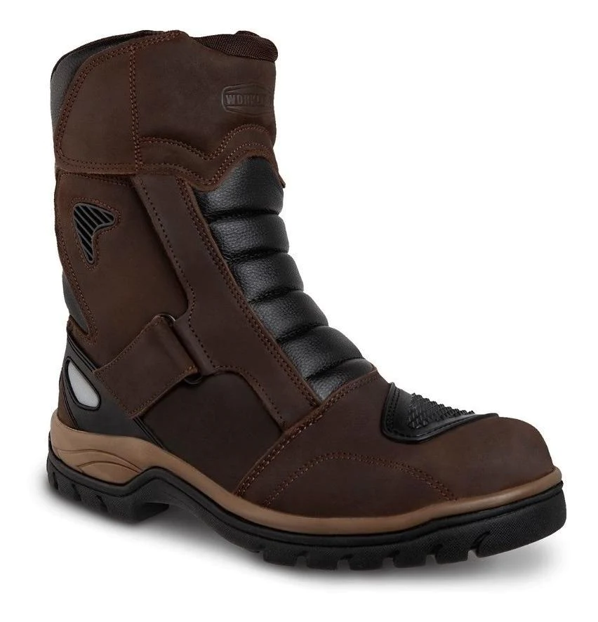 Bota motociclista WKL Biker para caballero Mod.77418 Chocolate Graso