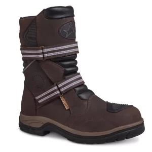 Bota motociclista WKL Biker para caballero Mod.77429 Chocolate Graso