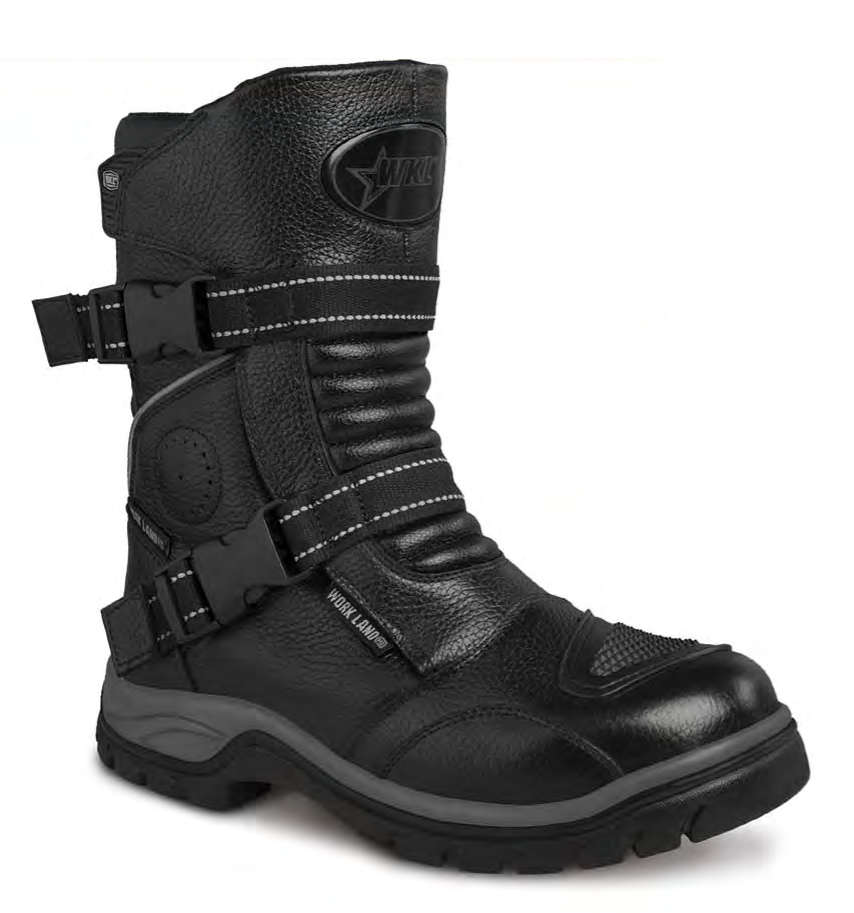 Bota motociclista WKL Biker para caballero Mod.77433 Negro Flother / Bisonte
