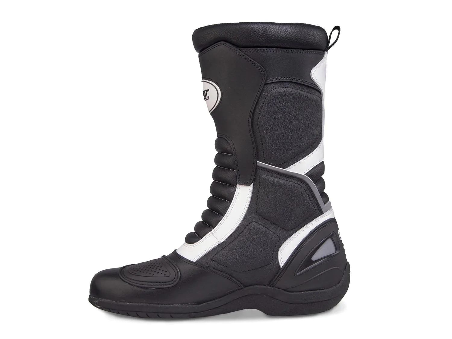 Bota motociclista WKL Biker para caballero Mod.80009 Negro Blanco Napa / Austria - Imagen 4