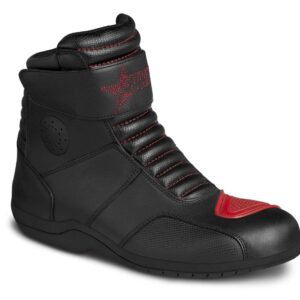 Bota motociclista WKL Biker para dama Mod.80008 Negro Rojo Napa / Austria