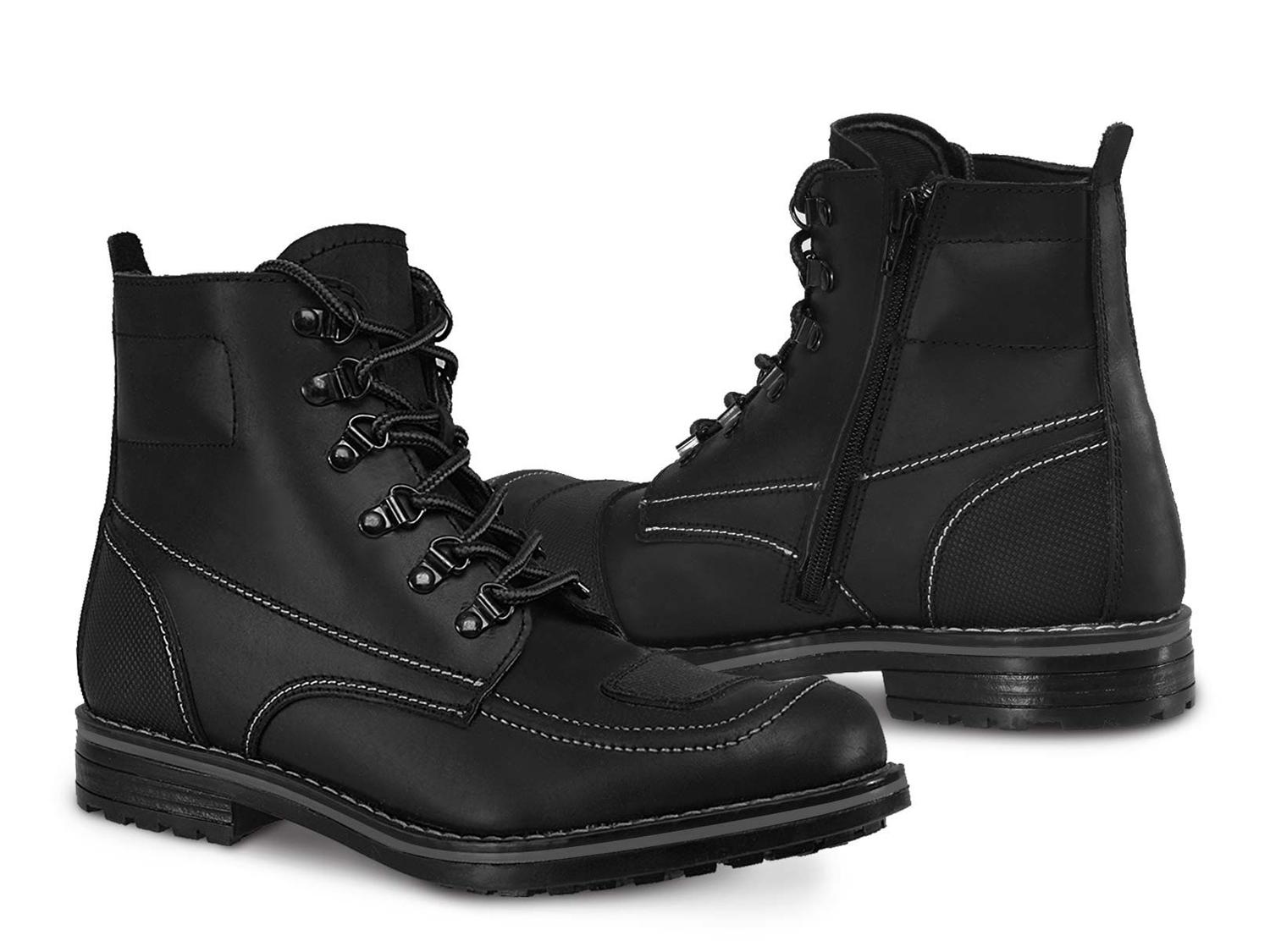 Bota motociclista WKL Biker para caballero Mod.89728 Negro Graso