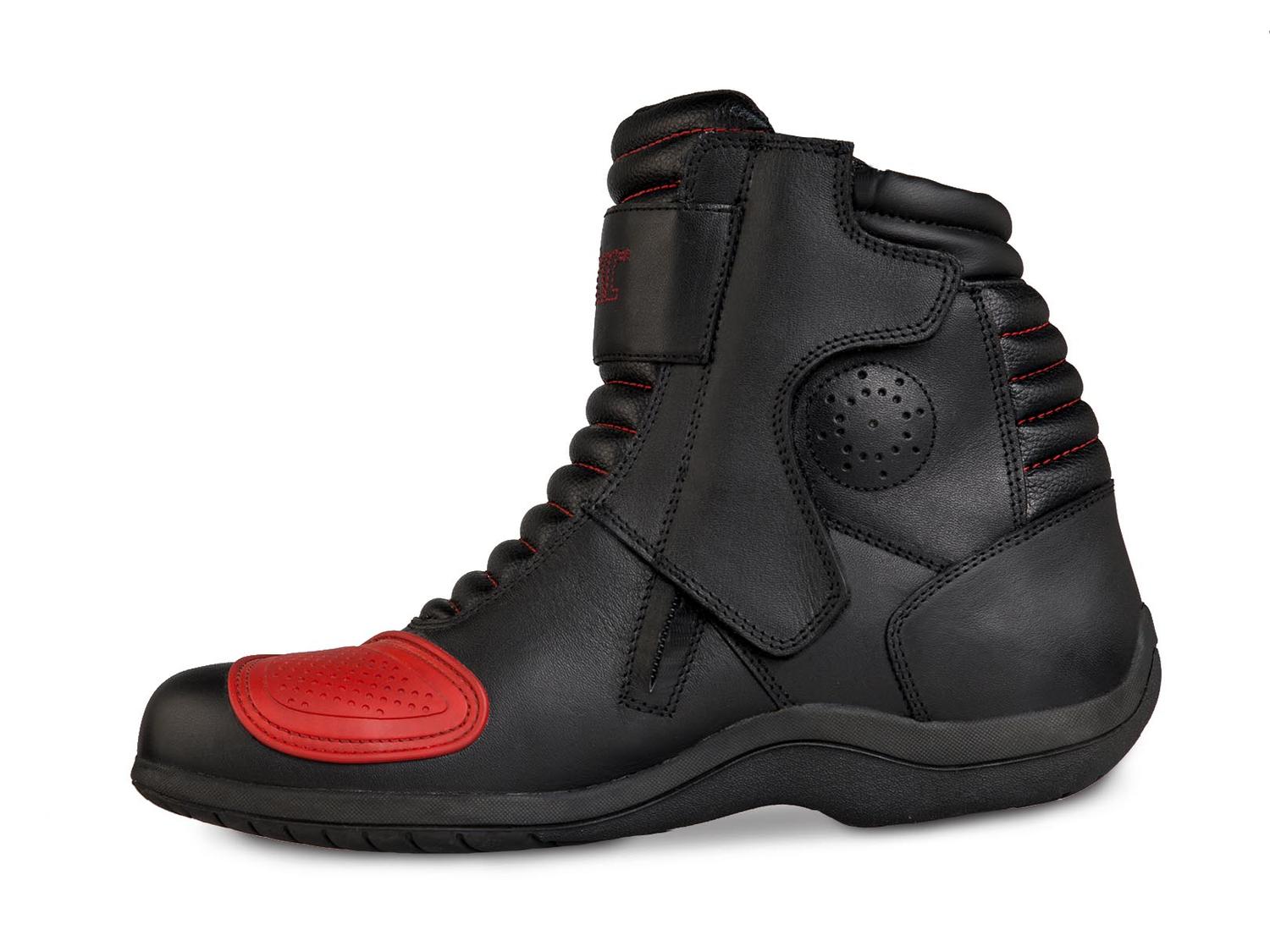 Bota motociclista WKL Biker para dama Mod.80008 Negro Rojo Napa / Austria - Imagen 3