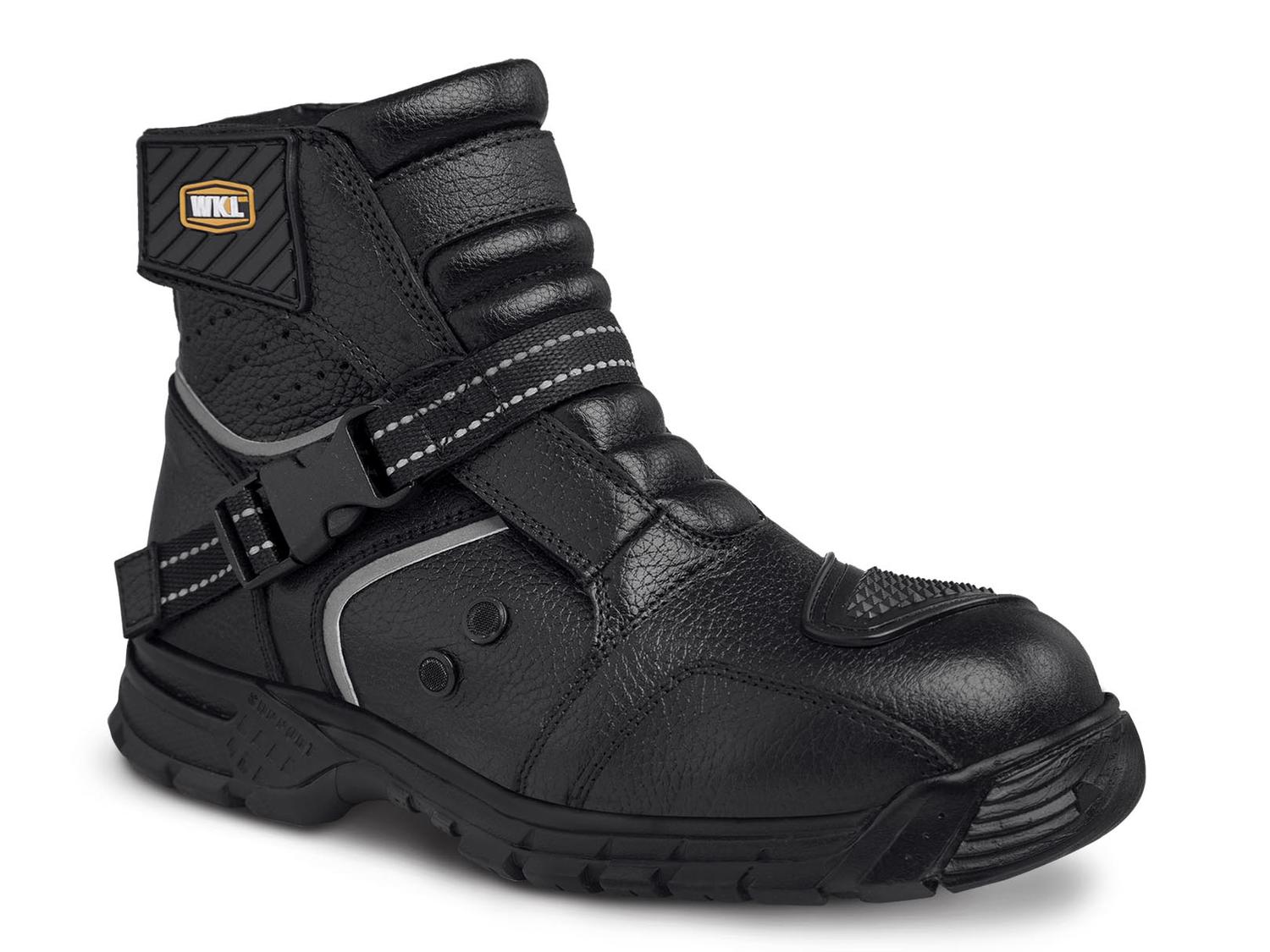 Bota motociclista WKL Biker para dama Mod.78219 Negro Flother / Bisonte